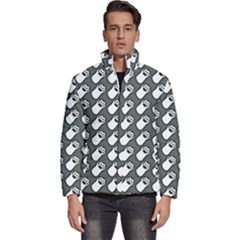 Grey And White Little Paws Men s Puffer Bubble Jacket Coat by ConteMonfrey