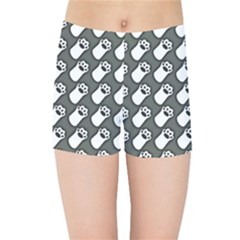 Grey And White Little Paws Kids  Sports Shorts by ConteMonfrey