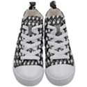 Grey And White Little Paws Kids  Mid-Top Canvas Sneakers View1