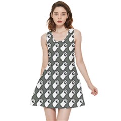 Grey And White Little Paws Inside Out Reversible Sleeveless Dress by ConteMonfrey