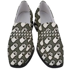 Grey And White Little Paws Women s Chunky Heel Loafers by ConteMonfrey