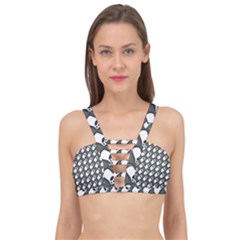 Grey And White Little Paws Cage Up Bikini Top by ConteMonfrey