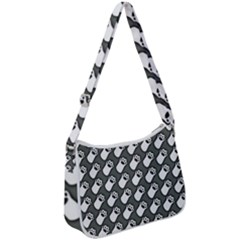 Grey And White Little Paws Zip Up Shoulder Bag by ConteMonfrey