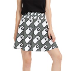 Grey And White Little Paws Waistband Skirt by ConteMonfrey