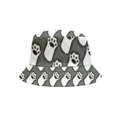 Grey And White Little Paws Bucket Hat (kids) by ConteMonfrey