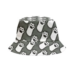 Grey And White Little Paws Bucket Hat by ConteMonfrey