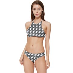 Grey And White Little Paws Banded Triangle Bikini Set by ConteMonfrey