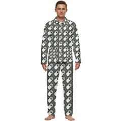 Grey And White Little Paws Men s Long Sleeve Velvet Pocket Pajamas Set by ConteMonfrey