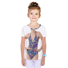 Leafs And Floral Print Kids  One Piece Tee