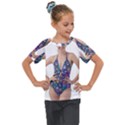 Leafs and Floral print Kids  Mesh Piece Tee View1