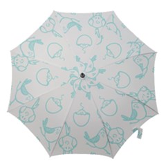 Birds Seamless Pattern Blue Hook Handle Umbrellas (large) by ConteMonfrey