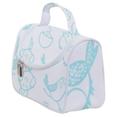 Birds Seamless Pattern Blue Satchel Handbag by ConteMonfrey