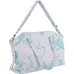 Birds Seamless Pattern Blue Canvas Crossbody Bag by ConteMonfrey