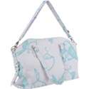 Birds Seamless Pattern Blue Canvas Crossbody Bag View1