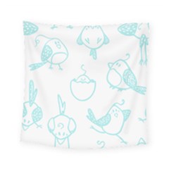 Birds Seamless Pattern Blue Square Tapestry (small) by ConteMonfrey