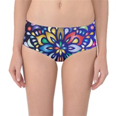 Leafs And Floral Mid-waist Bikini Bottoms by BellaVistaTshirt02