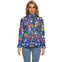 Leafs and Floral Women s Puffer Bubble Jacket Coat View1