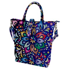 Leafs And Floral Buckle Top Tote Bag by BellaVistaTshirt02