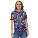 Leafs and Floral Women s Short Sleeve Double Pocket Shirt View1