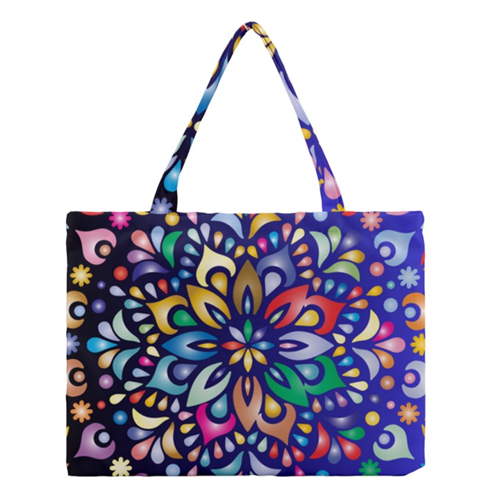 Leafs and Floral Medium Tote Bag