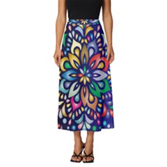 Leafs And Floral Classic Midi Chiffon Skirt