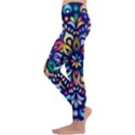 Leafs and Floral Kids  Lightweight Velour Leggings View2