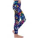 Leafs and Floral Kids  Lightweight Velour Leggings View3