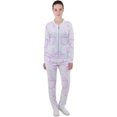 Birds Seamless Pattern Purple Casual Jacket And Pants Set by ConteMonfrey