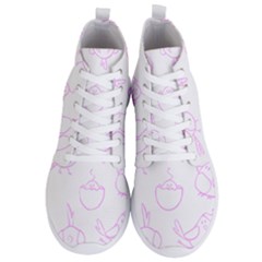 Birds Seamless Pattern Purple Men s Lightweight High Top Sneakers by ConteMonfrey