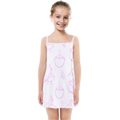 Birds Seamless Pattern Purple Kids  Summer Sun Dress by ConteMonfrey