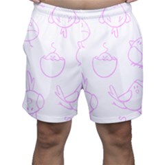 Birds Seamless Pattern Purple Men s Shorts by ConteMonfrey