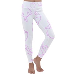 Birds Seamless Pattern Purple Kids  Lightweight Velour Classic Yoga Leggings by ConteMonfrey