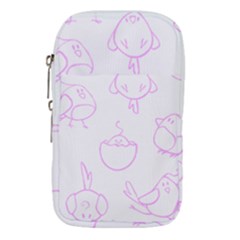 Birds Seamless Pattern Purple Waist Pouch (small) by ConteMonfrey