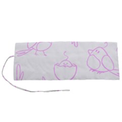 Birds Seamless Pattern Purple Roll Up Canvas Pencil Holder (s) by ConteMonfrey