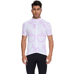 Birds Seamless Pattern Purple Men s Short Sleeve Cycling Jersey by ConteMonfrey