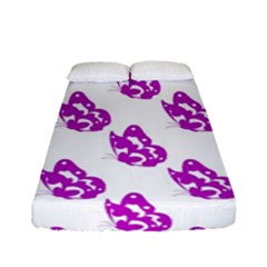 Purple Butterflies On Their Own Way  Fitted Sheet (full/ Double Size) by ConteMonfrey