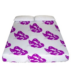 Purple Butterflies On Their Own Way  Fitted Sheet (king Size) by ConteMonfrey