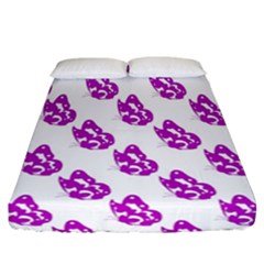 Purple Butterflies On Their Own Way  Fitted Sheet (california King Size) by ConteMonfrey