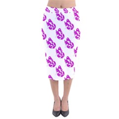 Purple Butterflies On Their Own Way  Velvet Midi Pencil Skirt by ConteMonfrey