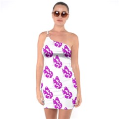 Purple Butterflies On Their Own Way  One Shoulder Ring Trim Bodycon Dress by ConteMonfrey