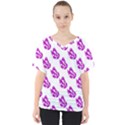 Purple Butterflies On Their Own Way  V-Neck Dolman Drape Top View1