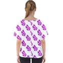 Purple Butterflies On Their Own Way  V-Neck Dolman Drape Top View2