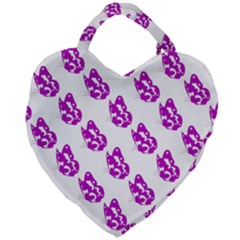 Purple Butterflies On Their Own Way  Giant Heart Shaped Tote by ConteMonfrey