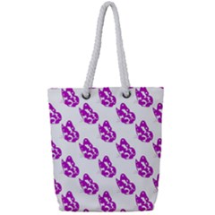 Purple Butterflies On Their Own Way  Full Print Rope Handle Tote (small) by ConteMonfrey