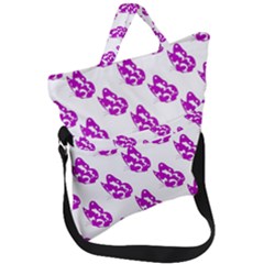 Purple Butterflies On Their Own Way  Fold Over Handle Tote Bag by ConteMonfrey