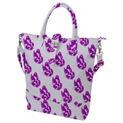 Purple Butterflies On Their Own Way  Buckle Top Tote Bag by ConteMonfrey