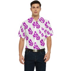 Purple Butterflies On Their Own Way  Men s Short Sleeve Pocket Shirt  by ConteMonfrey