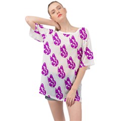 Purple Butterflies On Their Own Way  Oversized Chiffon Top by ConteMonfrey