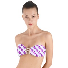 Purple Butterflies On Their Own Way  Twist Bandeau Bikini Top by ConteMonfrey