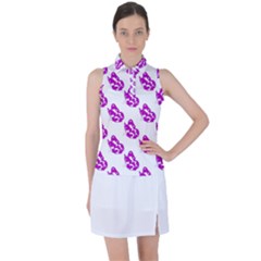 Purple Butterflies On Their Own Way  Women s Sleeveless Polo Tee by ConteMonfrey